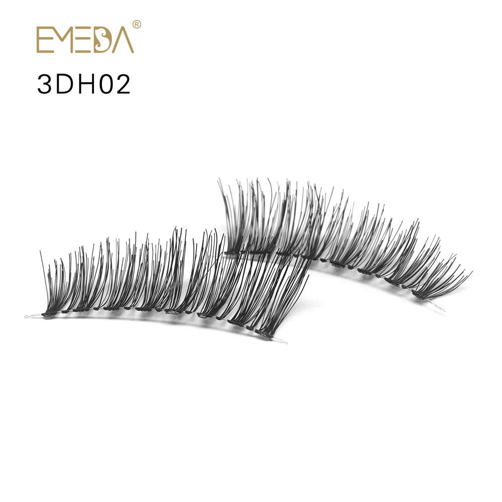 3D Eyelash Wholesale 100% Human Hair Lash Eyelash 3DH02 With Custom Eyelash Packaging JE55